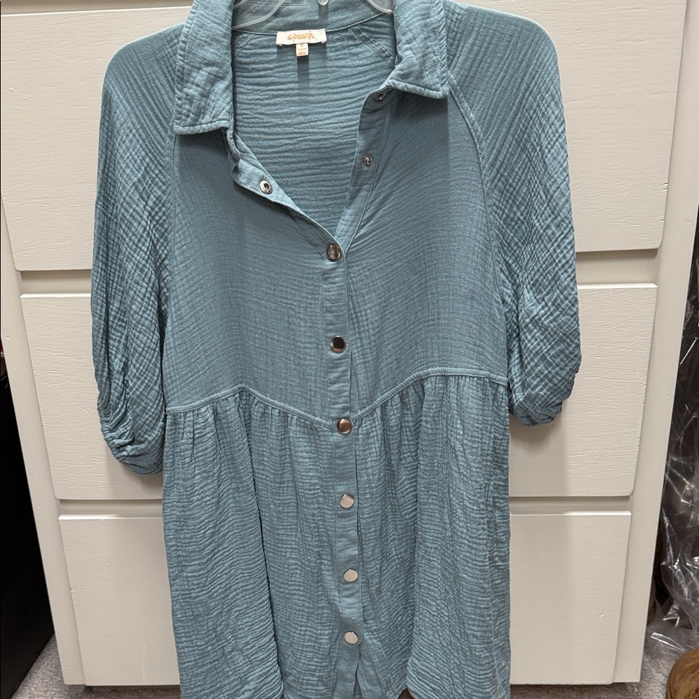 Gibson Blue Button-Down Women's Dress Shirt